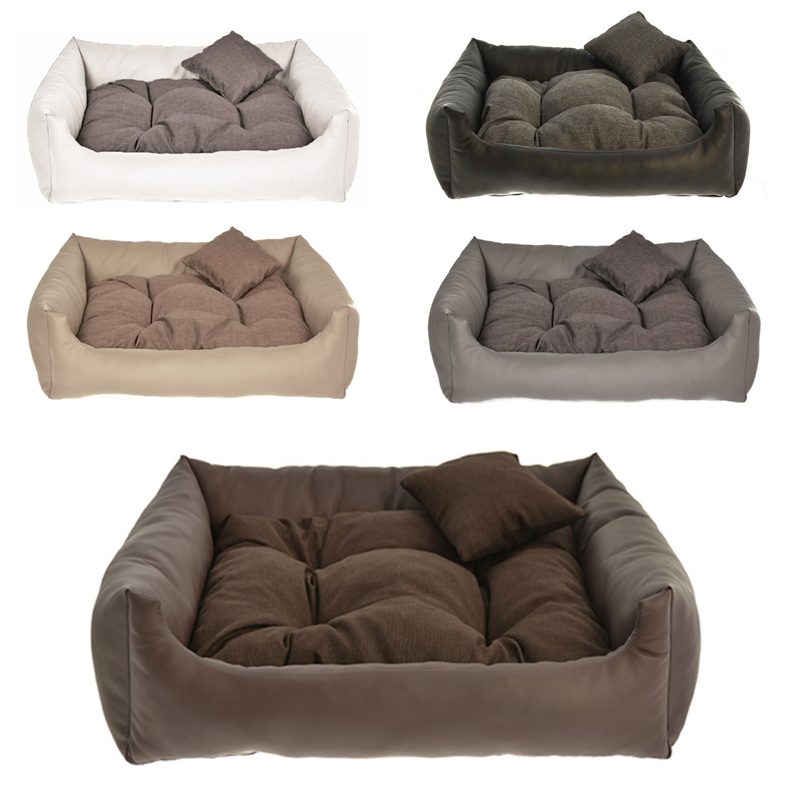 Cama de piel sintética con cojín, para gatos y perros, tamaños M, L, XL, XXL, XXXL