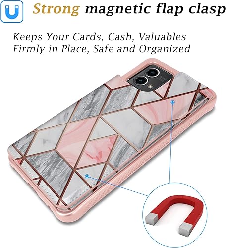 Miniatura 3 de Takfox Funda tipo cartera para Motorola G Stylus 2023 5G con tarjetero, funda de piel sintética con función atril y bloqueo RFID para mujeres y