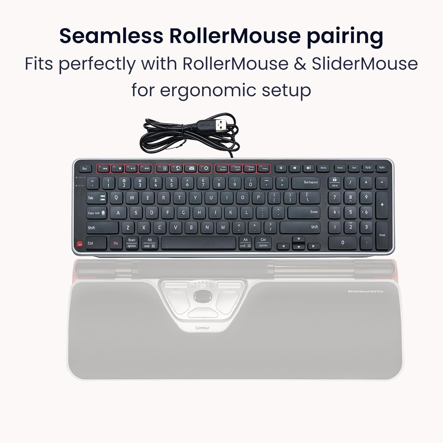 Contour Ultimate Workstation Red (Wired) RollerMouse Red & Balance Keyboard Combo, Ergonomic Design Reduces Shoulder, Forearm, Wrist Strain, Ideal for RSI/Carpal Tunnel, Mac/PC Compatible