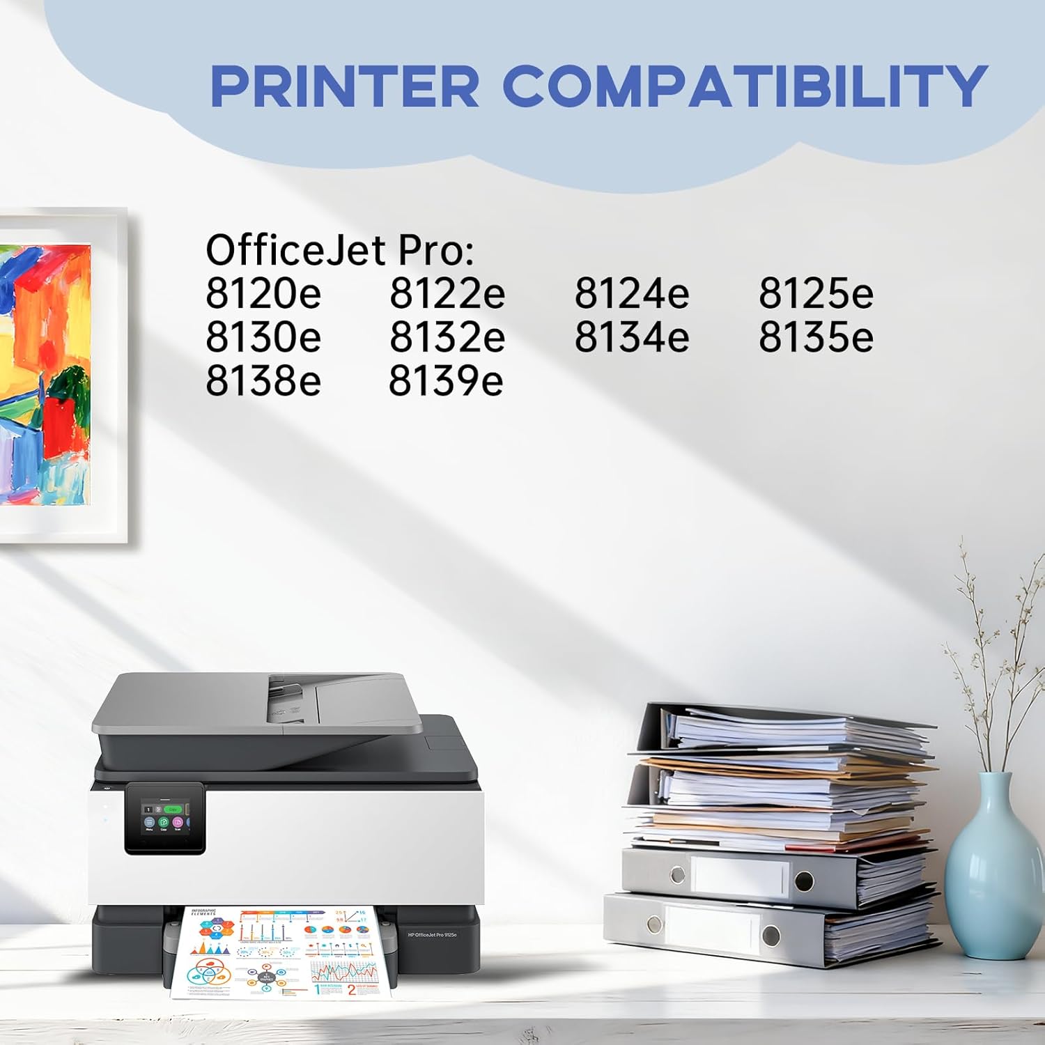 Miss Deer 923XL 923e 923 Ink Cartridges for HP Printers with Chip Replacement for 923e 923, Work for OfficeJet Pro 8135 8130 8139 8138 8122 8120 8124 8125 8130 8132 8134 Printer