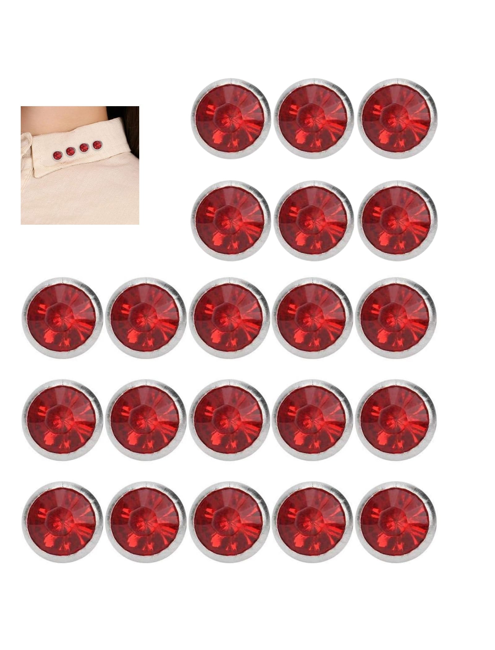 HEEPDD 100Pcs Rhinestone Rivet, B Acrylic Rivet 8MM DIY Decorative Stud Synthetic Crystal Rhinestone for Luggage Shoes Hats Clothing Decoration(Bright Red)