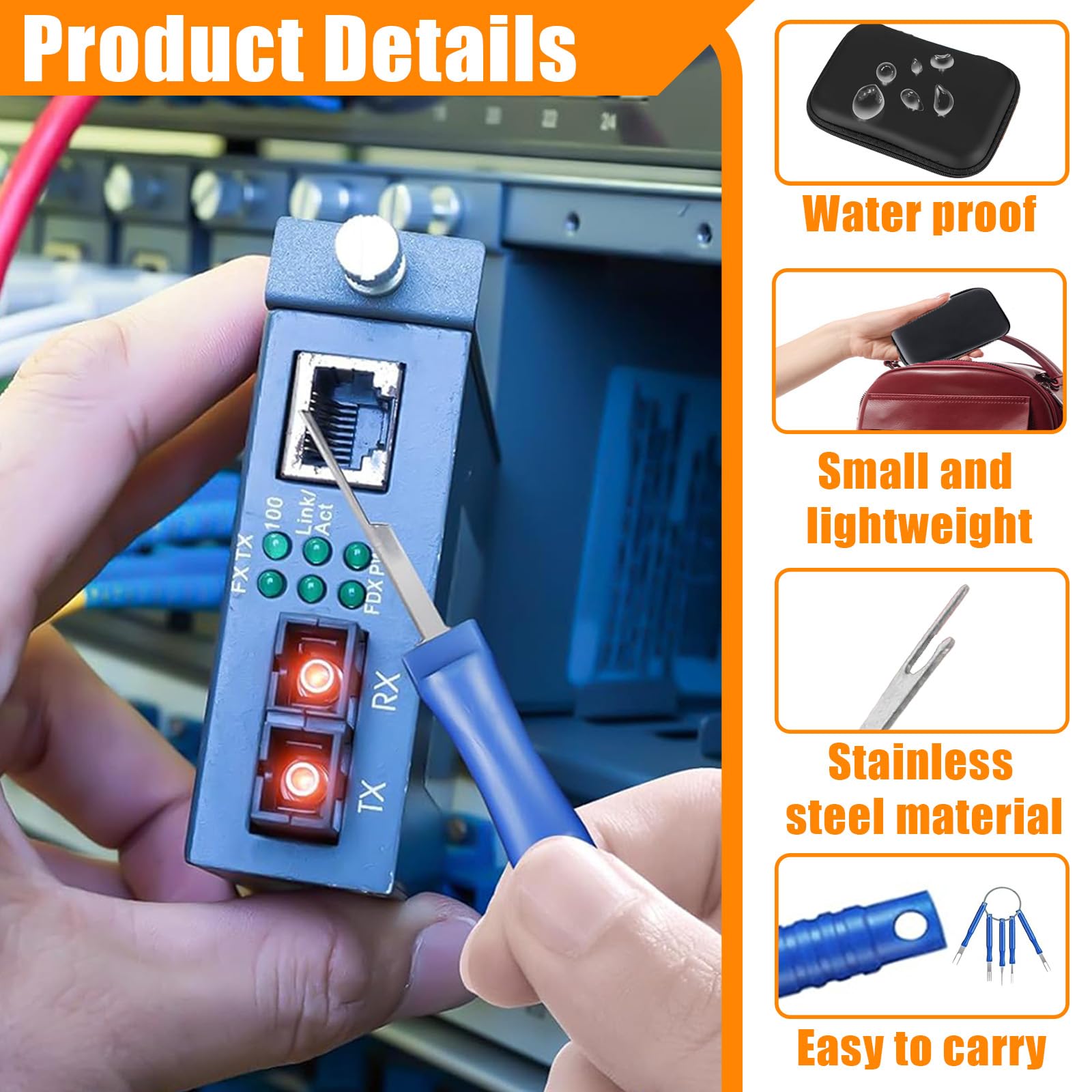 30 Pcs Attrezzi Rimozione Terminale con Custodia Protettiva, Set Strumento Extractor Pin Cavo Auto, Kit Attrezzo Estrattori Connettori Estrattore per Maggior Parte Elettrico Terminali Connettore(Blu)