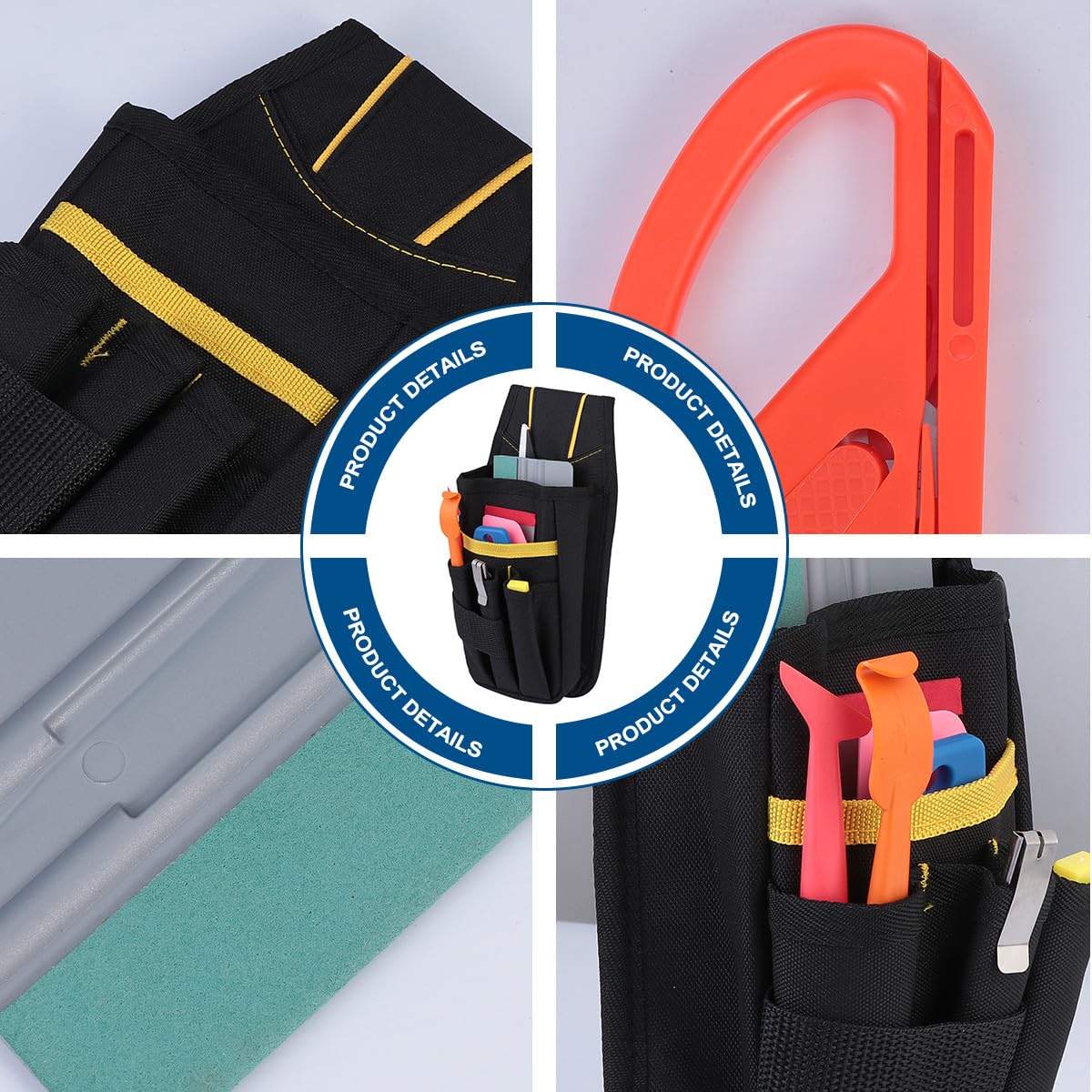 CHILDWEET Kit Strumenti Pellicole Oscuranti per Vetri Auto 16 Pezzi, Raschietto e Taglierina per Applicazione Adesivi, Accessori Professionali per Rimozione Bolle e Sigillatura Pellicola