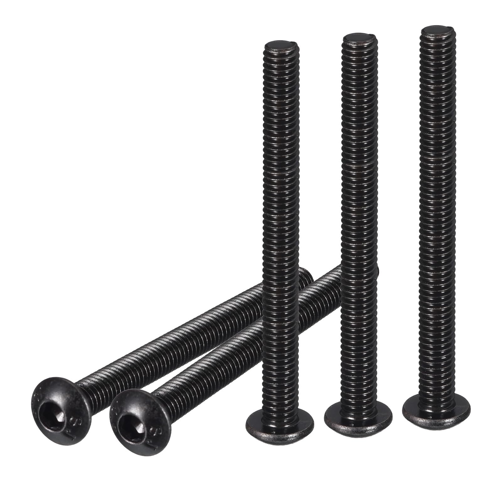 DTGN M4-0.7x50mm Button Head Socket Cap Screws - 25Pack - Good for Machine - Carbon Steel Black Oxide - Hex Drive Full Thread Fasteners