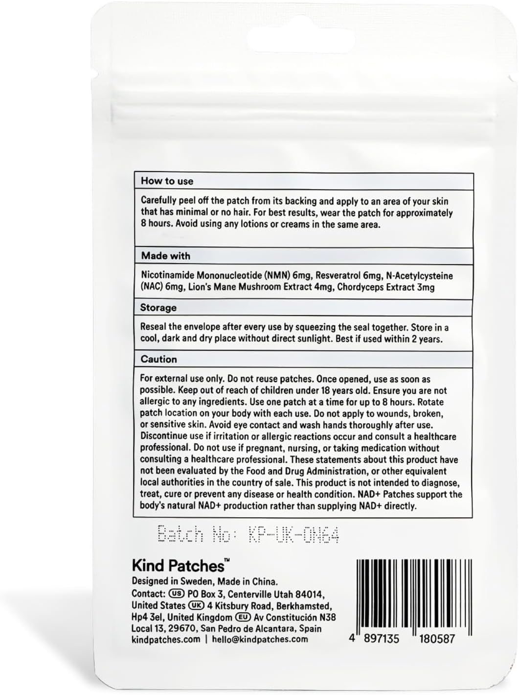 NAD Plus Patches by Kind Patches for Unisex - 30 Count Patches - Pack of 4 - Image 5
