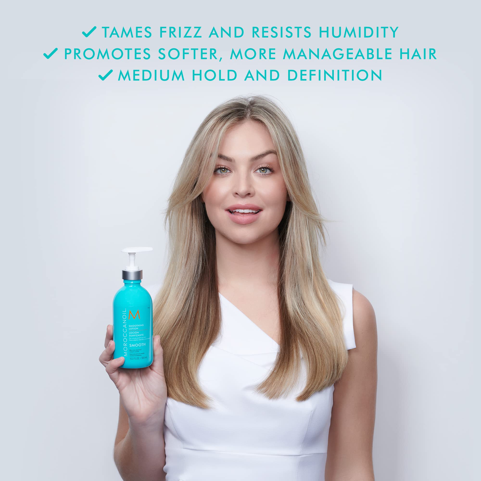 Creme Coiffante Disciplinante Moroccanoil, 300 ml & Après-Shampooing Tout-en-un Sans Rinçage,160 ml