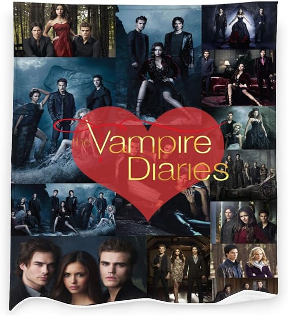 The VampireDiaries Throw Blanket, Damon and StefanSalvatore Flannel Blankets for Bedding Sofa