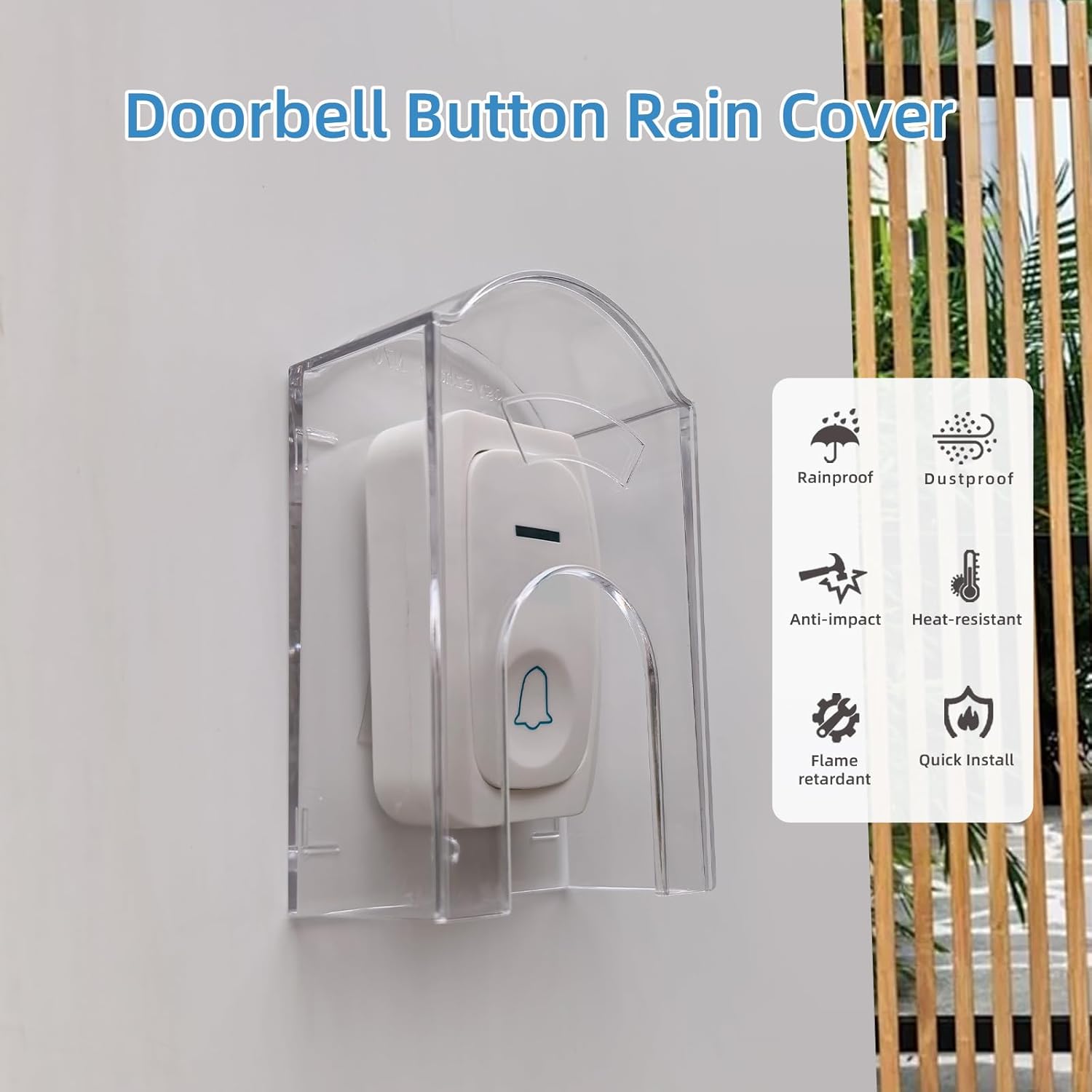 Door Bell Push Button Cover Weatherproof,Doorbell Rain Cover for Protective - Transparent and Waterproof - Doorbell Shield Ideal for Outdoor Use