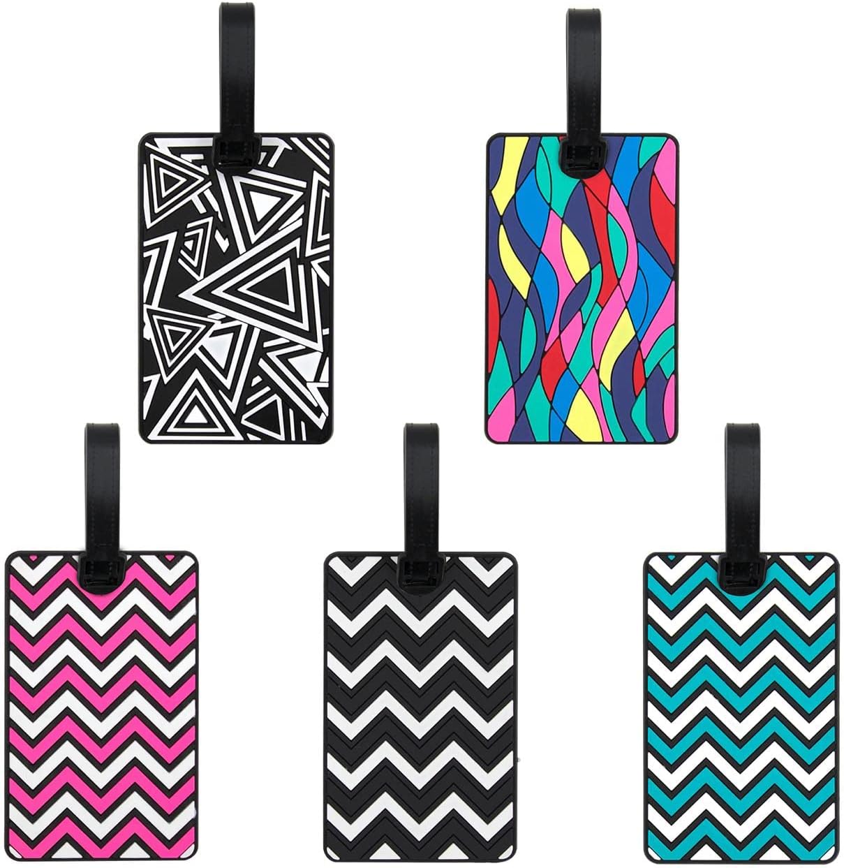 5Pcs Luggage Tags, Travel Suitcase Luggage Tags Business Card Holder