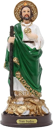 San Judas Tadeo Con Monedas 7" Uno de los Doce Apóstoles de Jesús Figura Religiosa San Judas Tadeo