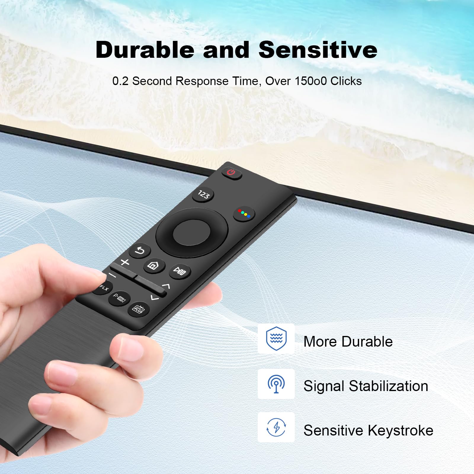 Télécommande de Remplacement BN59-01358B Compatible avec Tous Les téléviseurs Samsung LED QLED UHD SUHD HDR LCD Smart TV, Boutons Netflix, Prime Video, Samsung TV