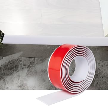 Laminate Threshold Transition Strip Door Strip Threshold Bars Self-Adhesive PVC Vinyl Flooring Edge Cladding Floor Joining Strip Tile to Laminate Transition Strip White 4 cm