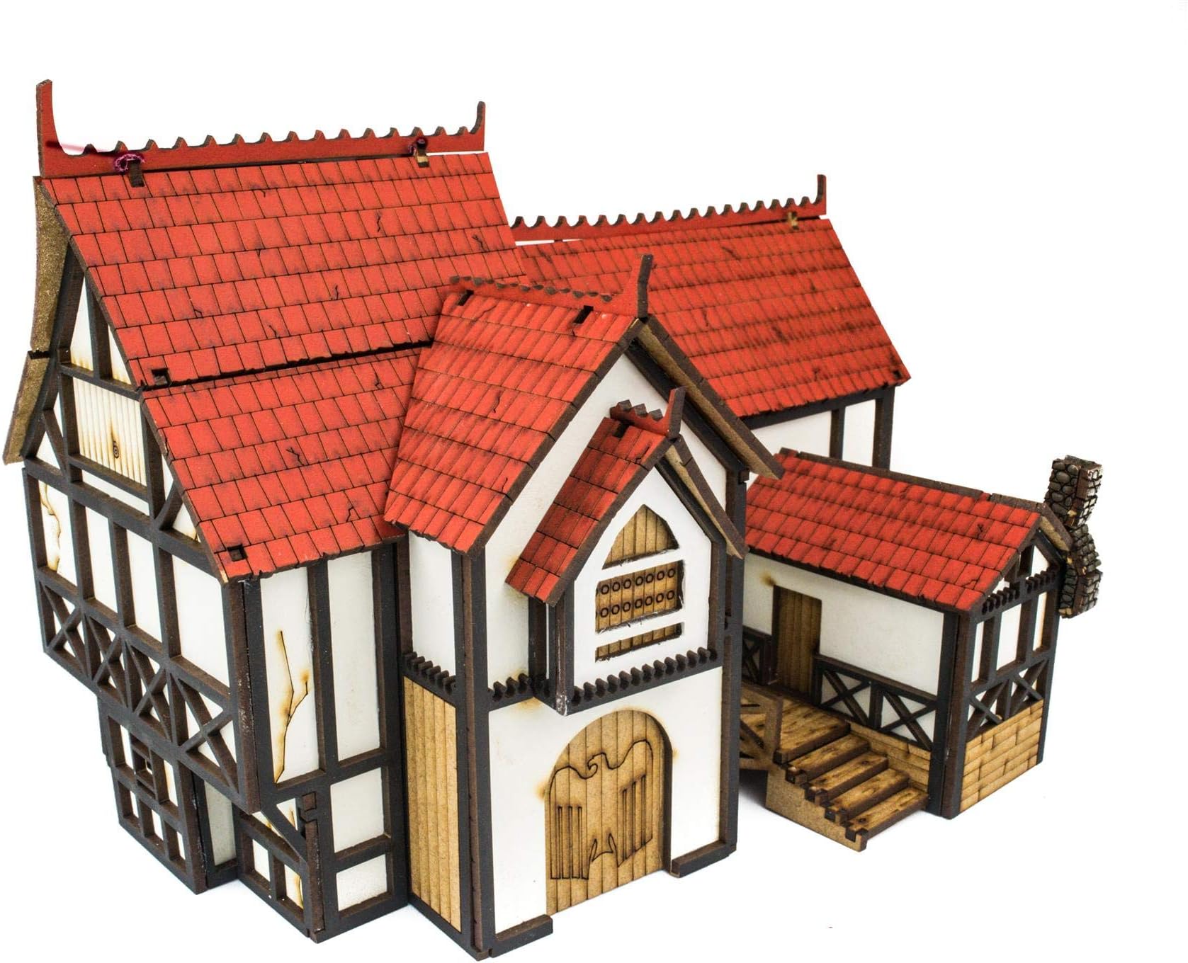 War World Gaming Medieval Town Manor House (Painted/unpainted) – 28mm Fantasy Wargame Terrain Model Diorama