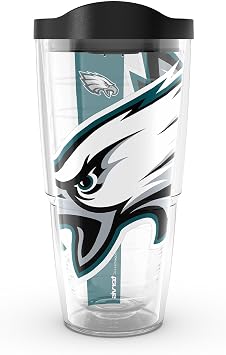 Tervis NFL Philadelphia Eagles Colossal Made in USA Double Walled Insulated Tumbler Travel Cup Keeps Drinks Cold & Hot, 24oz, Classic