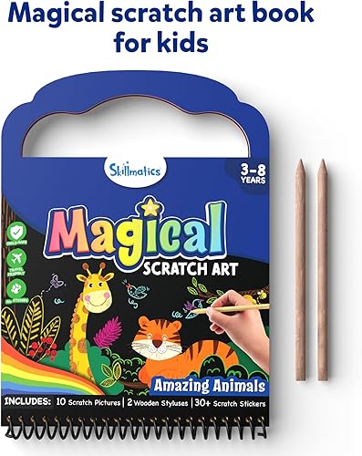 Miniatura 3 de Skillmatics Libro de arte mágico para niños, desata la creatividad con animales, regalo para edades de 3 a 8 años