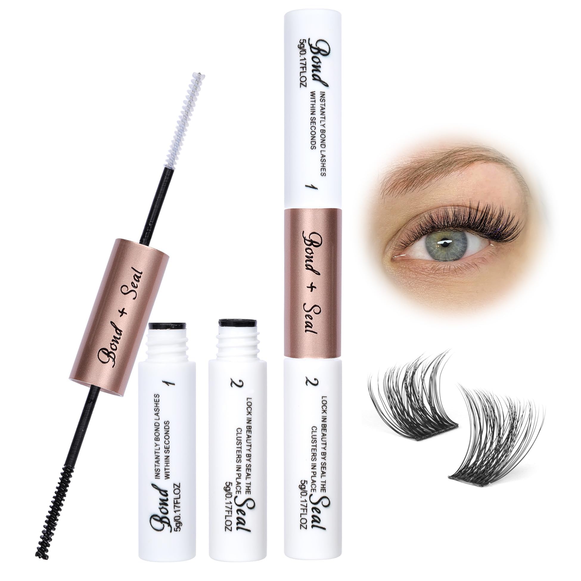 Lash Bond and Seal Eyelash Glue, Strong Hold Lash Glue and Sealant Waterproof Long Lasting Eyelash Bond for DIY Eyelash Extensions