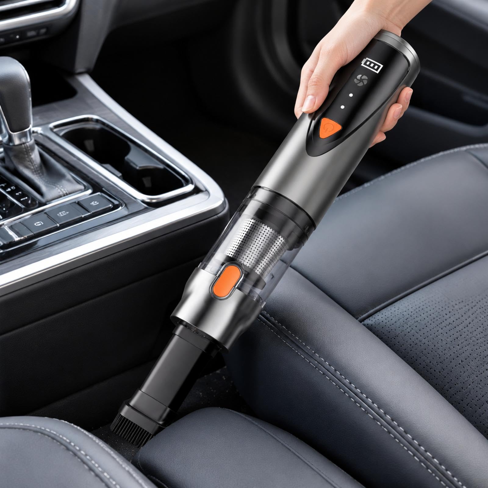 Wiederaufladbarer kabelloser Handstaubsauger mit Staubsauger, Grau