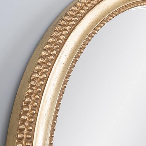Miniatura 2 de Espejo de pared redondo tallado estilo antiguo de 26 pulgadas de diámetro, espejos de dormitorio para decoración de pared, espejo de pared redondo