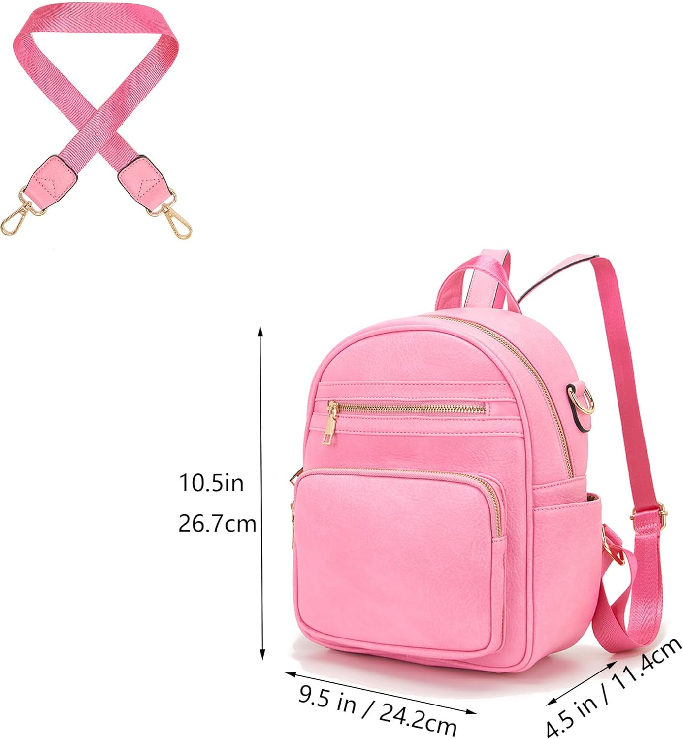 Idesort Small Backpack Purse for Women Girls Cute Backpacks Purse set with Wallet Convertible Shoulder bag - Image 3