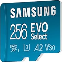 Vista 4 de SAMSUNG EVO Select Micro SD tarjeta de memoria + adaptador, 256 GB microSDXC 130 MB/s Full HD y 4K UHD, UHS-I, U3, A2, V30, almacenamiento ampliado