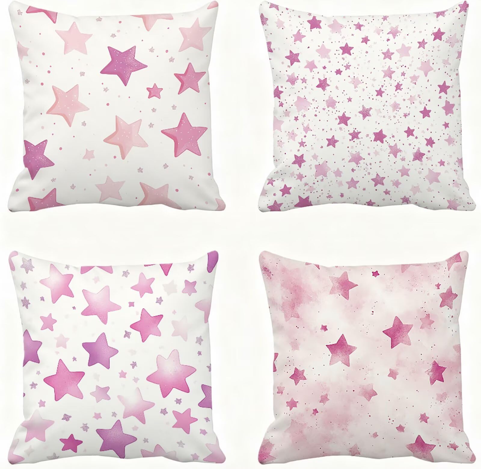 Rosa Funda Almohada 60x60 Estrella Funda Cojin 60x60 Cojines Sofa Lino Fundas Almohadas Cuadrada Fundas Cojines Juego 4 Protector Almohada Cervicales y Cuello Pillows, para Jardin Dormitorio E - 713