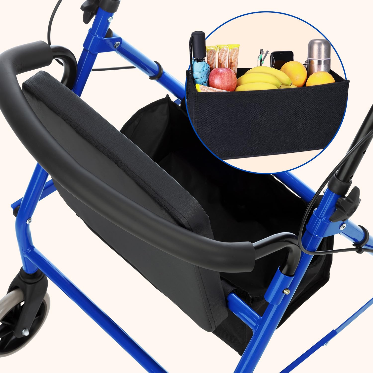Geriafy - Andador para Ancianos y Adultos | Rollator Plegable con 4 Ruedas | Andadores con Asiento, Cesta y Respaldo | Caminador para mayores resistente