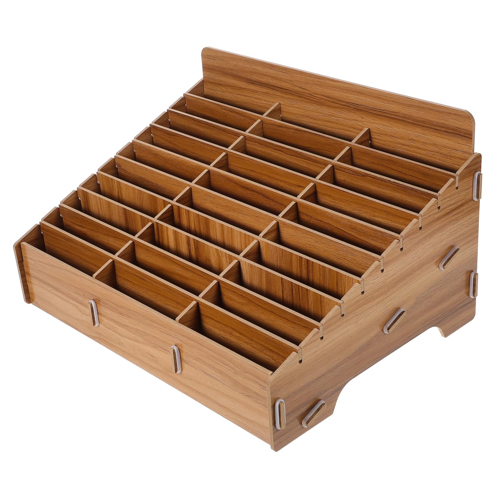 Boîte de rangement téléphone bois avec compartiments pour smartphone