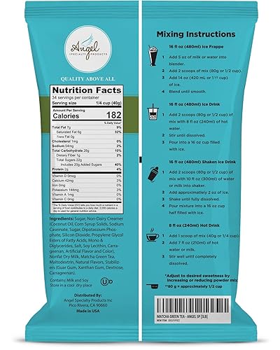 Miniatura 2 de Angel Specialty Products Mezcla de crema mezclada de té verde matcha 3 libras