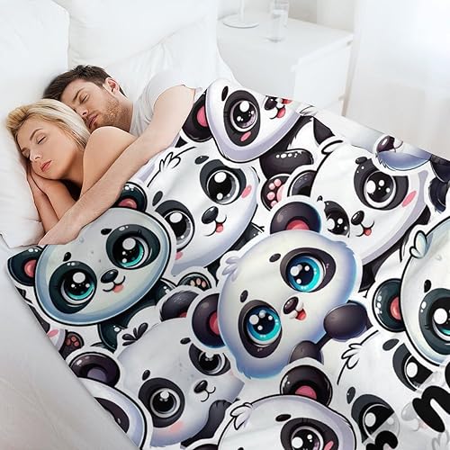 Miniatura 6 de Manta de panda personalizada  Mantas de franela suave para niñas y niños  Mantas cálidas de panda para todas las estaciones, regazo, silla, sofá, 50