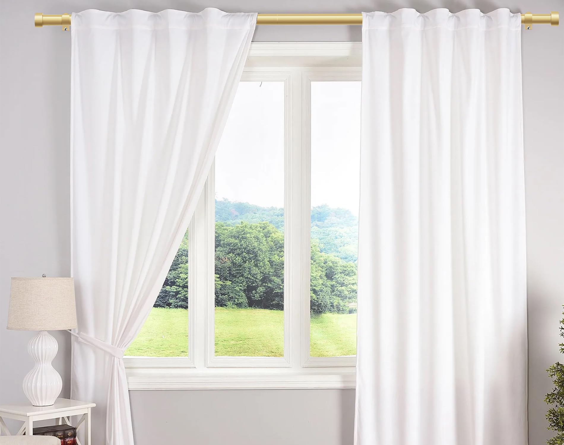 KAMANINA Gold Curtain Pole 80 to 148 cm - Image 2