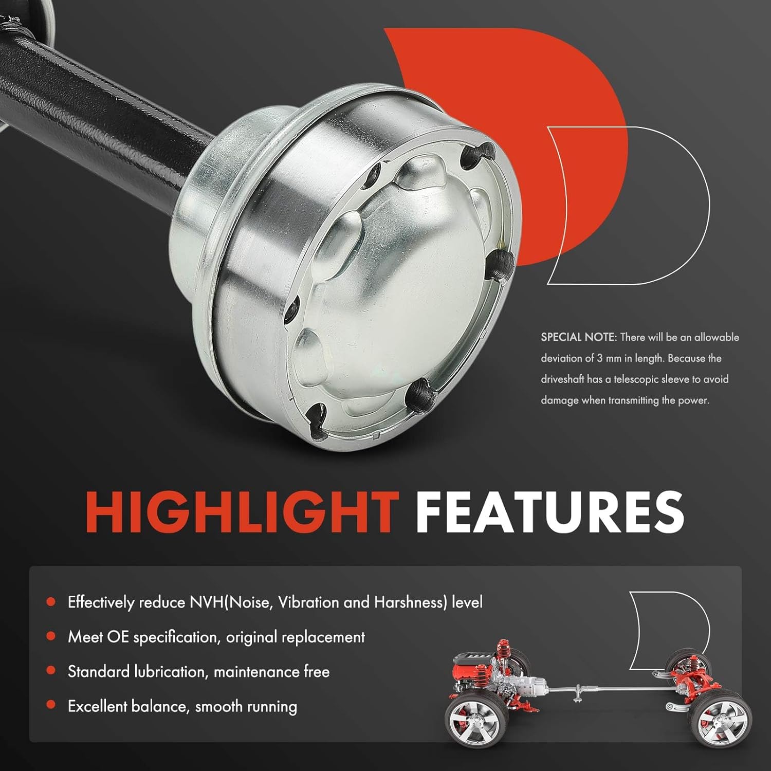 A-Premium Complete Drive Shaft Prop Shaft Driveshaft Assembly Compatible with Mercedes-Benz W463 Series G500 2002-2007, G55 AMG 2003-2007