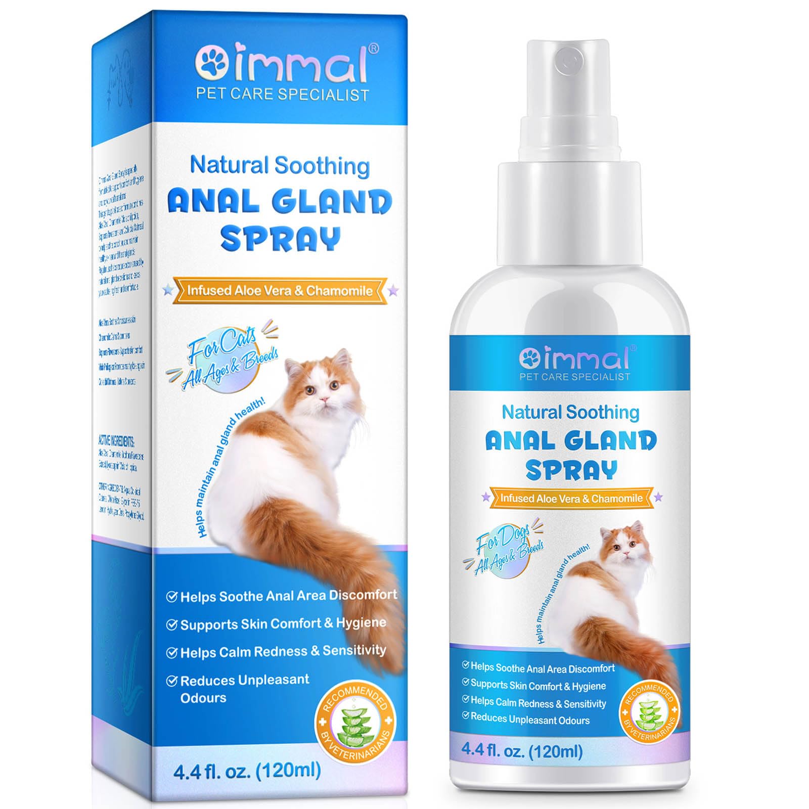 Spray pour glandes anales pour chats, soulage les démangeaisons, l'inflammation et la douleur ; arrête de glisser et élimine les odeurs