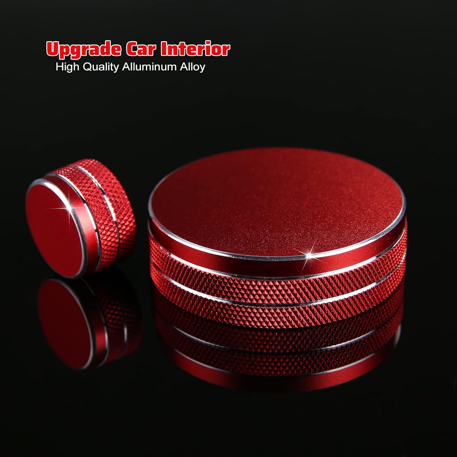 Compatible with Mazda 3 CX-30 CX-50 Accessories Sporty Car Interior Gear Panel Gears Shift Knob Multimedia & Volume Button Knob Cover Trims Caps -Red image 3 of 7 B09GFZVXTM