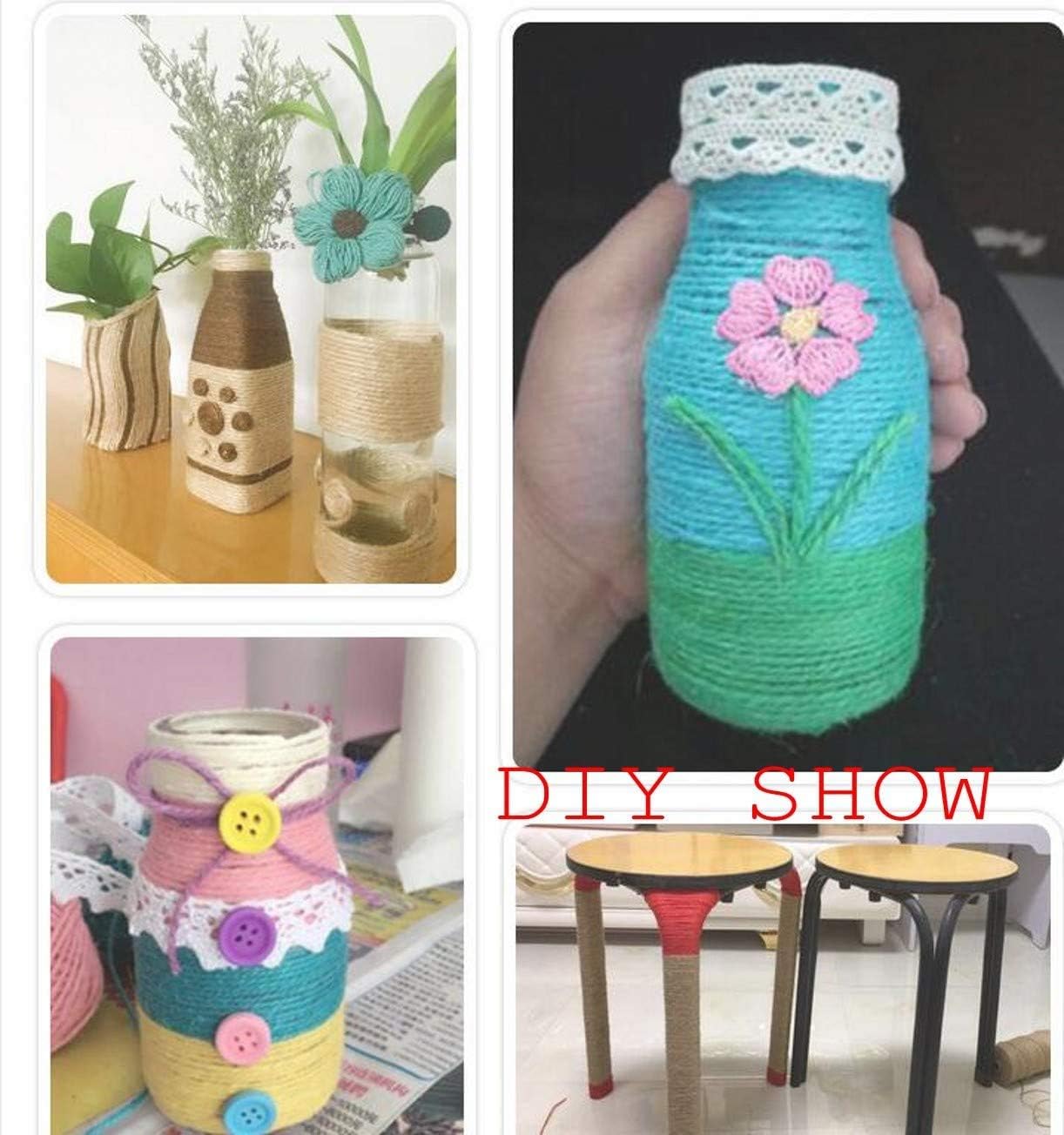 ZHONGJIUYUAN 16 Colors Jute Rope – Natural Jute Twine String Thin Rope for Gift Box Packing, Decorating, Gardening