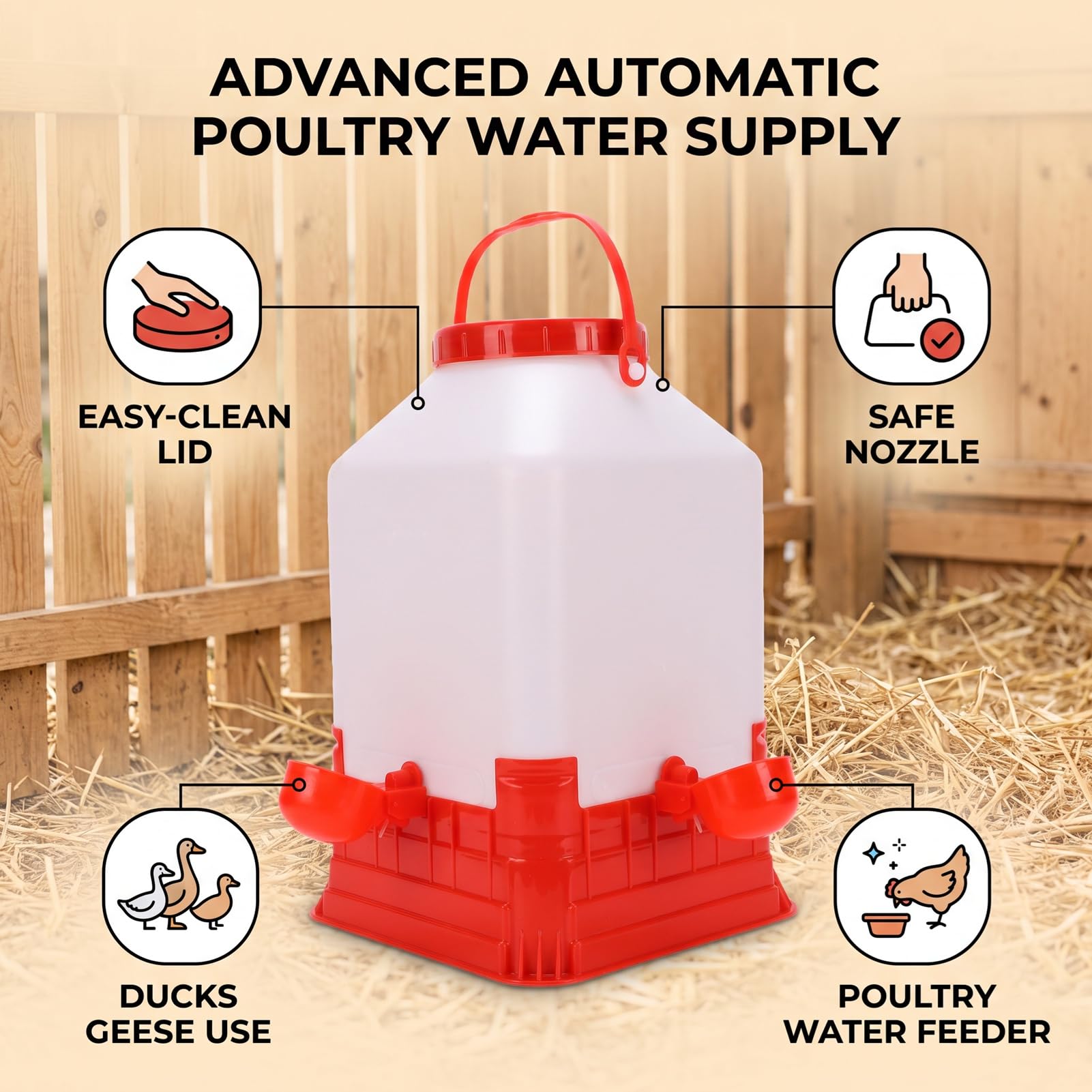 Asixxsix Abreuvoir Automatique pour Poulet, 4 Tasses