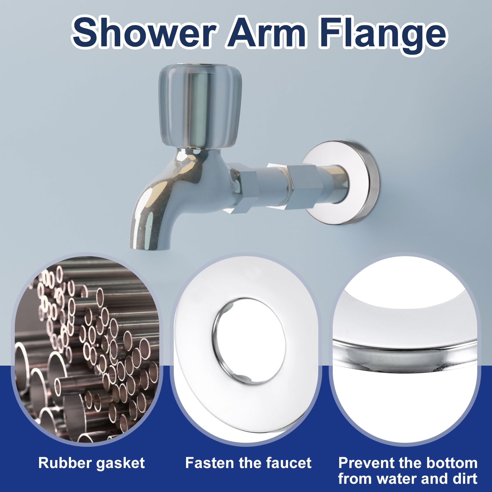 Uxcell 4pcs Shower Arm Flange 70mm/2.8" OD Escutcheon Plate Stainless Steel Round Plumbing Cover Plates For 21mm/0.8" Dia Water Pipe Faucet Decoration Accessories, Black - View #12