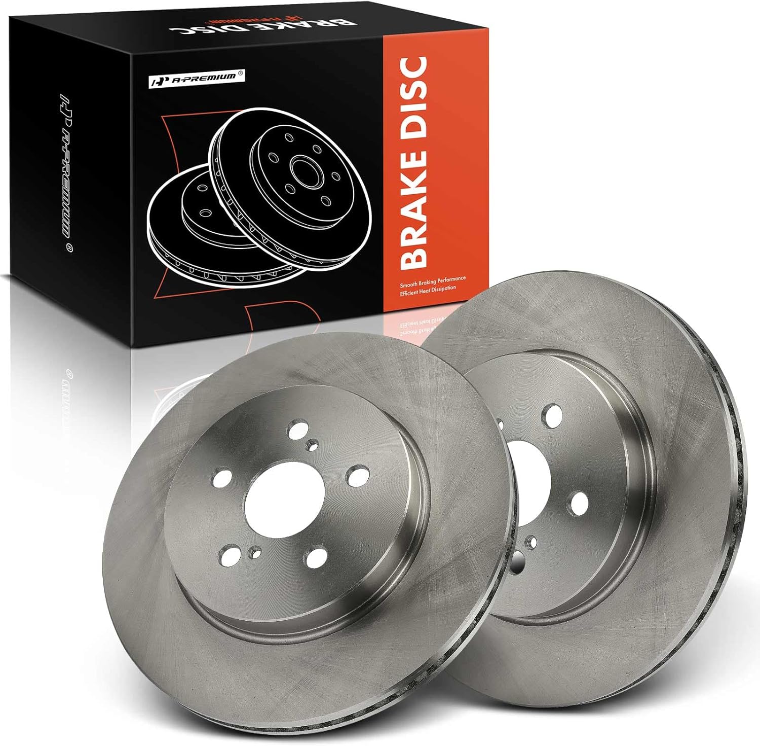 A-Premium 11.15 inch (283.1mm) Front Vented Disc Brake Rotors Compatible with Select Toyota Models - Corolla 2019-2022, Prius Prime 2020-2022, 2-PC Set