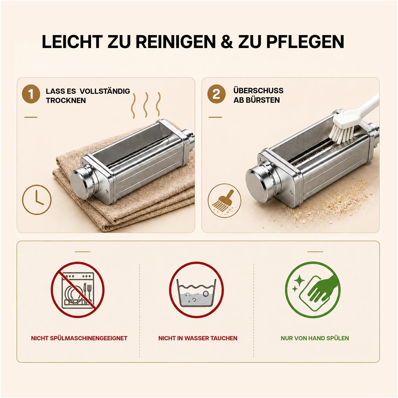 Nudelaufsatz für Kenwood Küchenmaschine 3-teilig – Pasta Roller, Spaghettischneider & Fettuccineschneider – Edelstahl Aufsätze Inklusive Adapter – Küchenmaschinen Zubehör für Kenwood von MMOBIEL