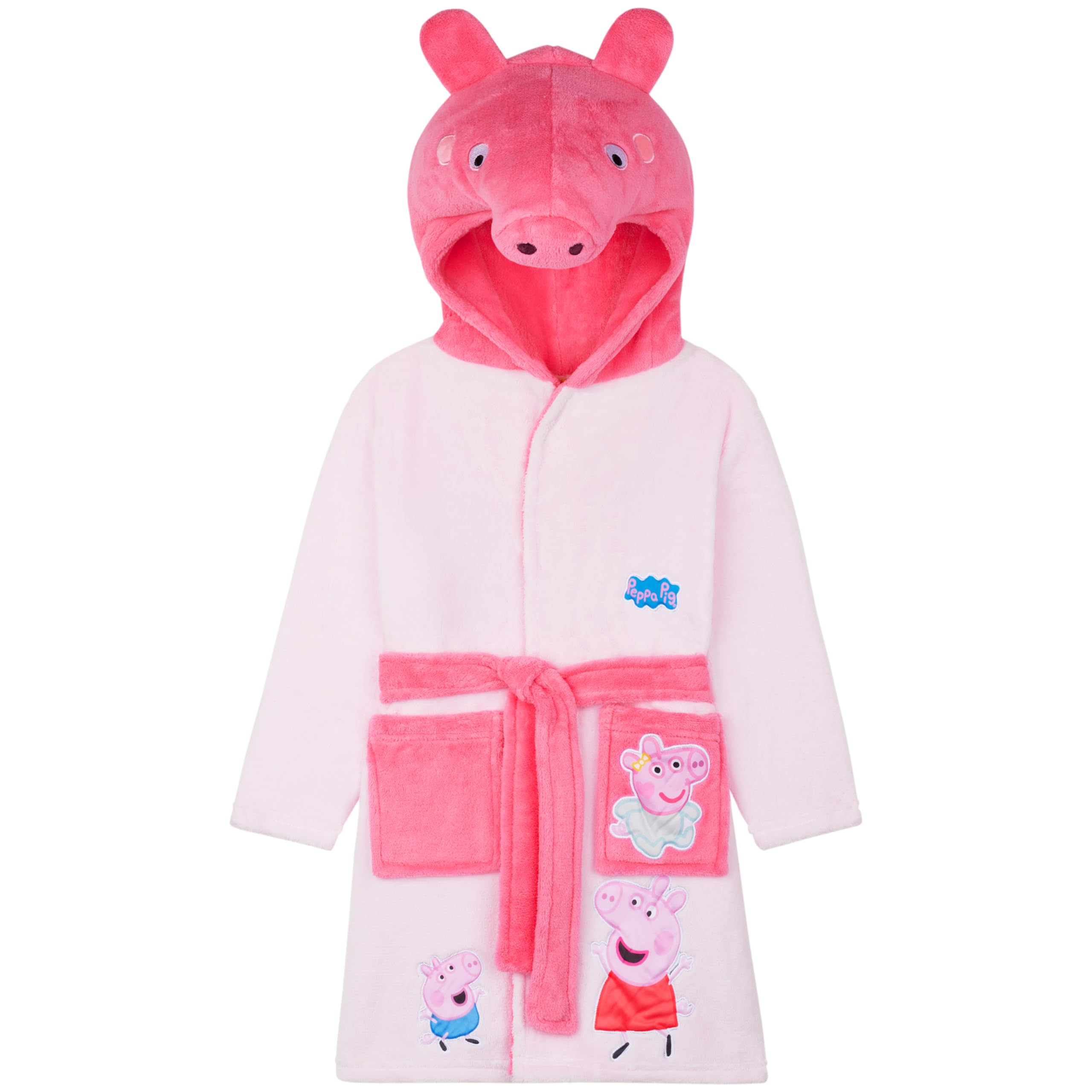 Peppa Pig Robe for Girls, Toddlers, Soft Hooded Fleece Dressing Gown, Cozy Bathrobe Loungewear, Gifts for Girls