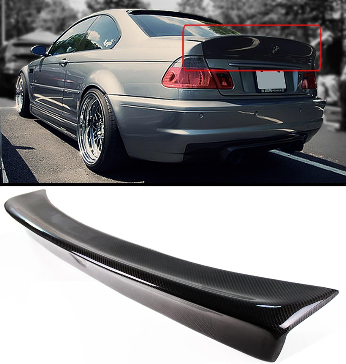 Cuztom Tuning CSL Carbon Fiber Trunk Duckbill Spoiler for BMW E46 M3 Coupe