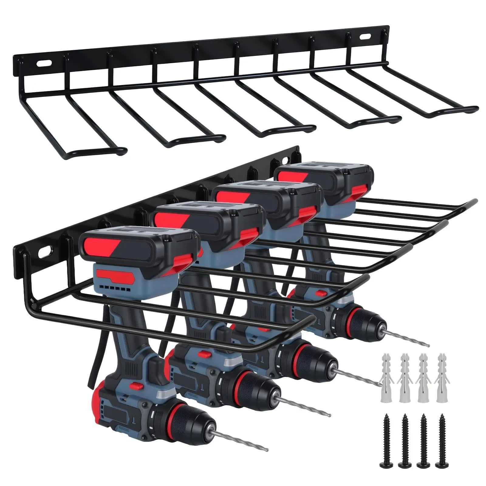 Soporte Para Herramientas Power Tool Organizer Wall Mount Drill Holder | Holds 4 Tools Easy Install Screws Anchors