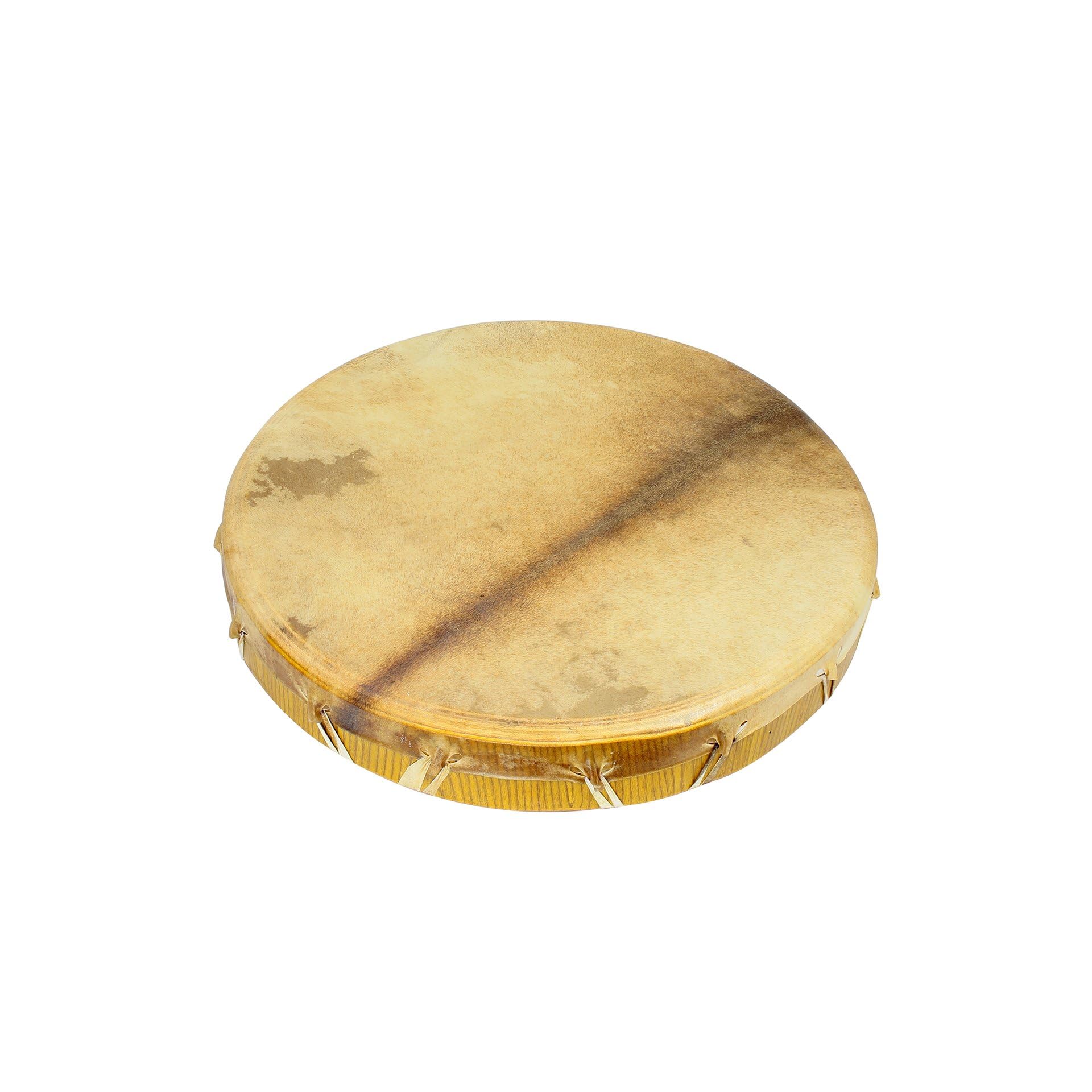 Schamanentrommel Rund 30 cm Rahmentrommel - im MYSEVENDO Set - Mehrschicht-Holzrahmen Mahagoni (Legal Wood) Ziegenhaut Shaman Drum Goat Skin inklusive Gratis-Schlägel