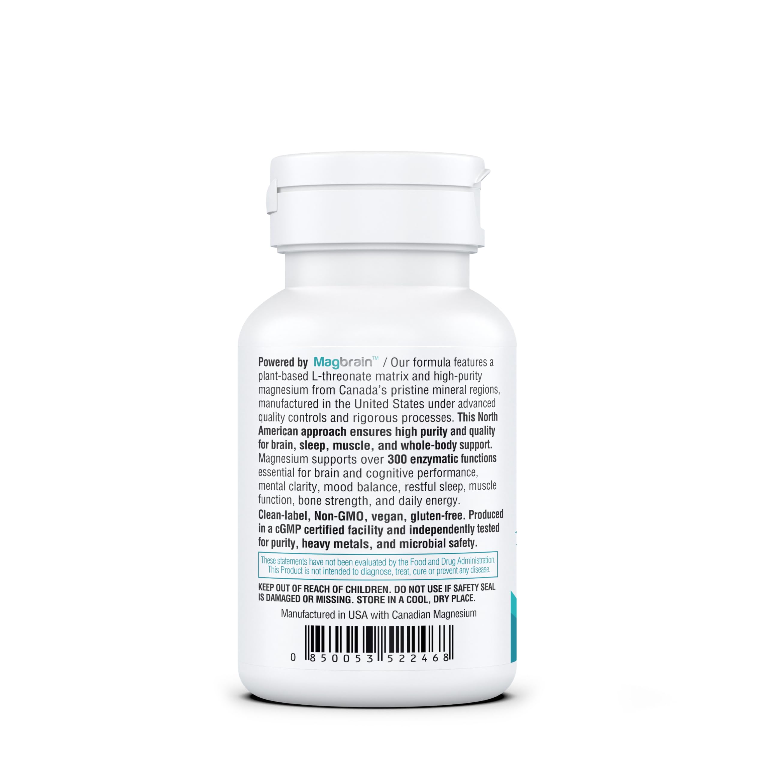 Magnesium L-Threonate Plant-Based 3 in 1 Powered by Magbrain® Magnesium L-Threonate Plant-Based | Magnesium Bisglycinate & Magnesium Malate | Up to 420 mg Elemental Magnesium | 90 Vegan Capsules. — Amazon image 13