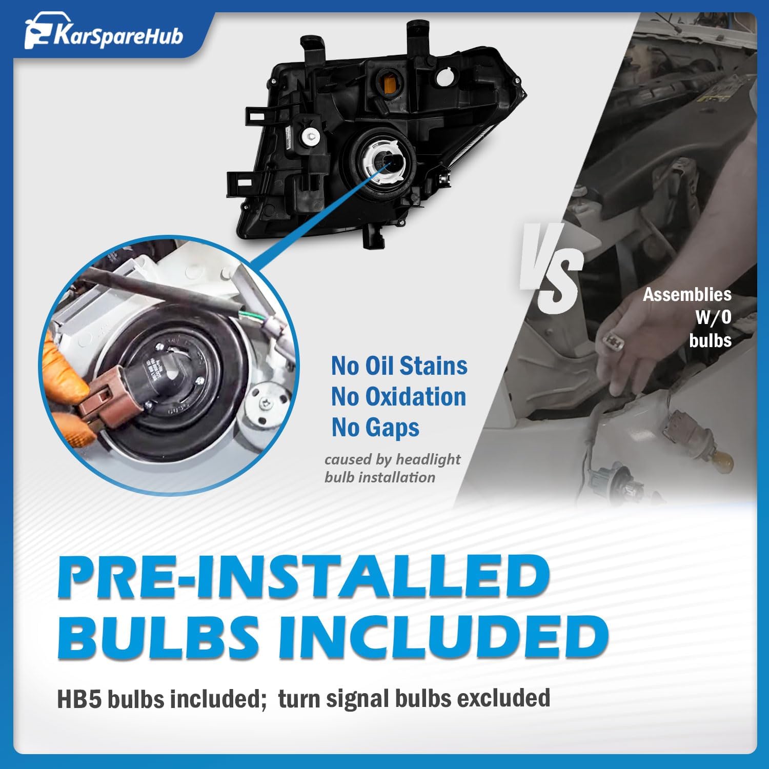 Headlights for 2005-2007 Nissan Pathfinder, 2005-2008 Nissan Frontier, For Halogen Type Models Only (Bulbs included)