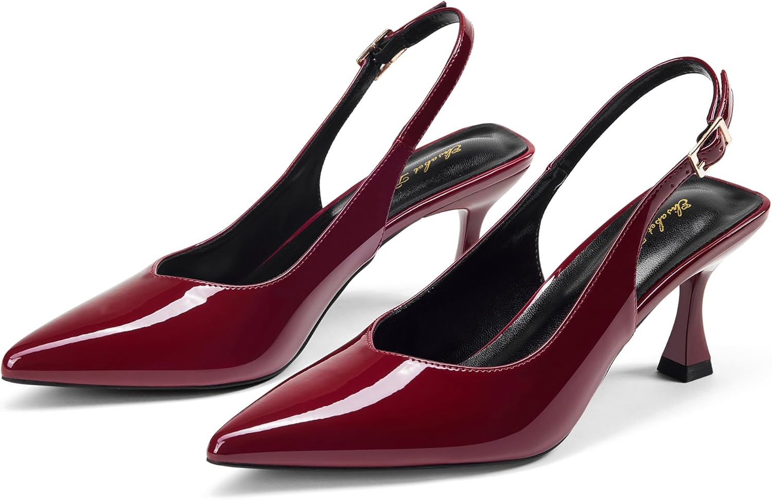 Elisabet Tang Women's Kitten Heel Slingback Low Pumps 3 Inches Stiletto Pointed Closed Toe Elegant Dressy Bridal Wedding Party Shoes - Image 3