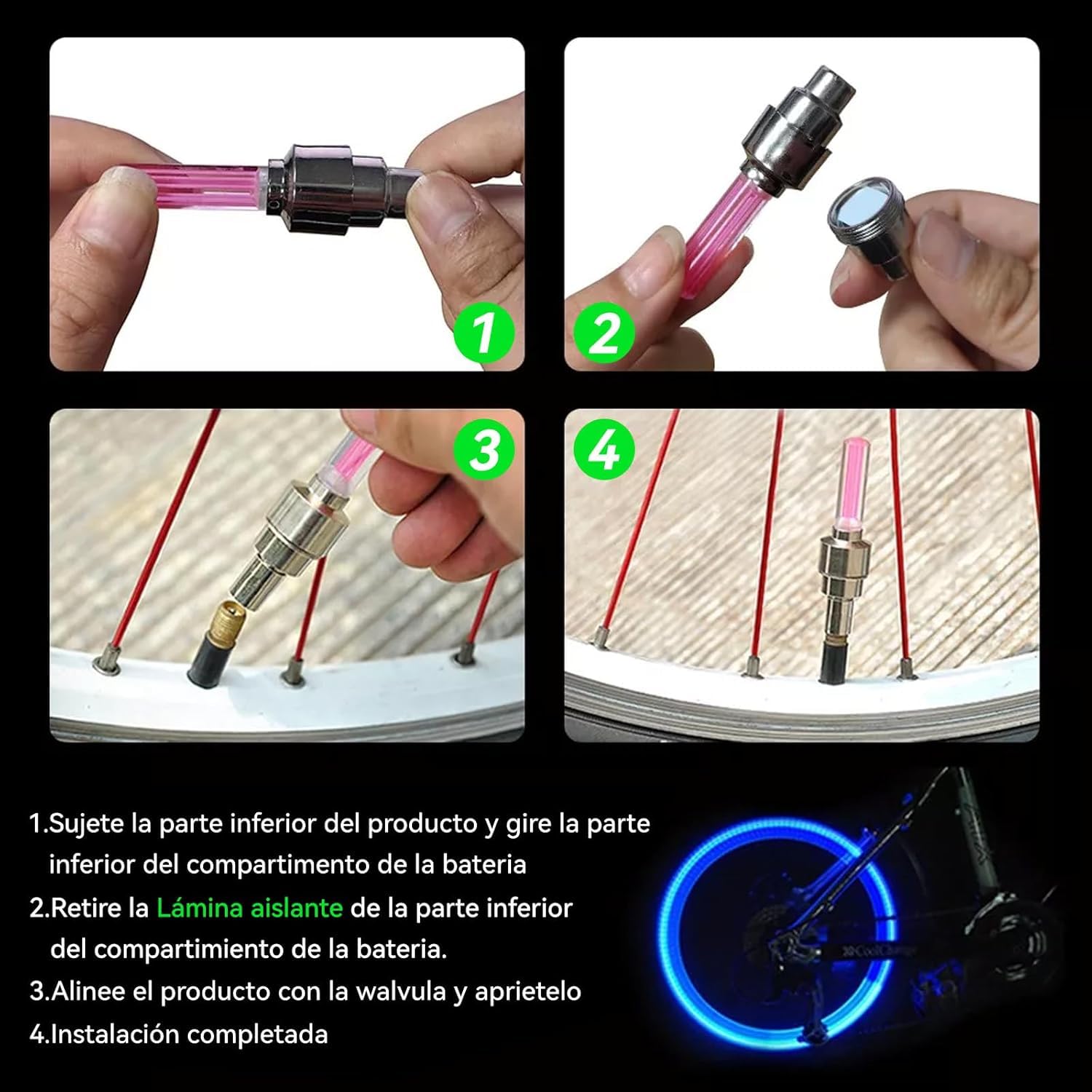 Set di Luci per Bici Ricaricabili con 11 Modalità Illuminazione Funzione Bank da 4000mAh Campana 130dB IP65 Perline LED Ultra Luminose Ciclismo e Attività