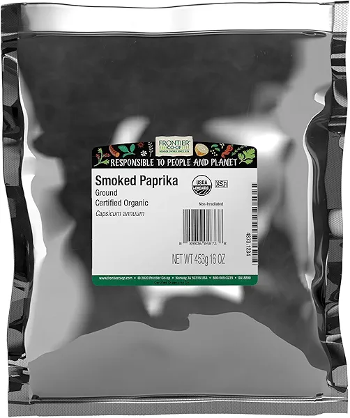Frontier Co-op Organic Ground Smoked Paprika 1lb Bulk Bag - Spanish Paprika Powder Seasoning - Restaurant Supply
