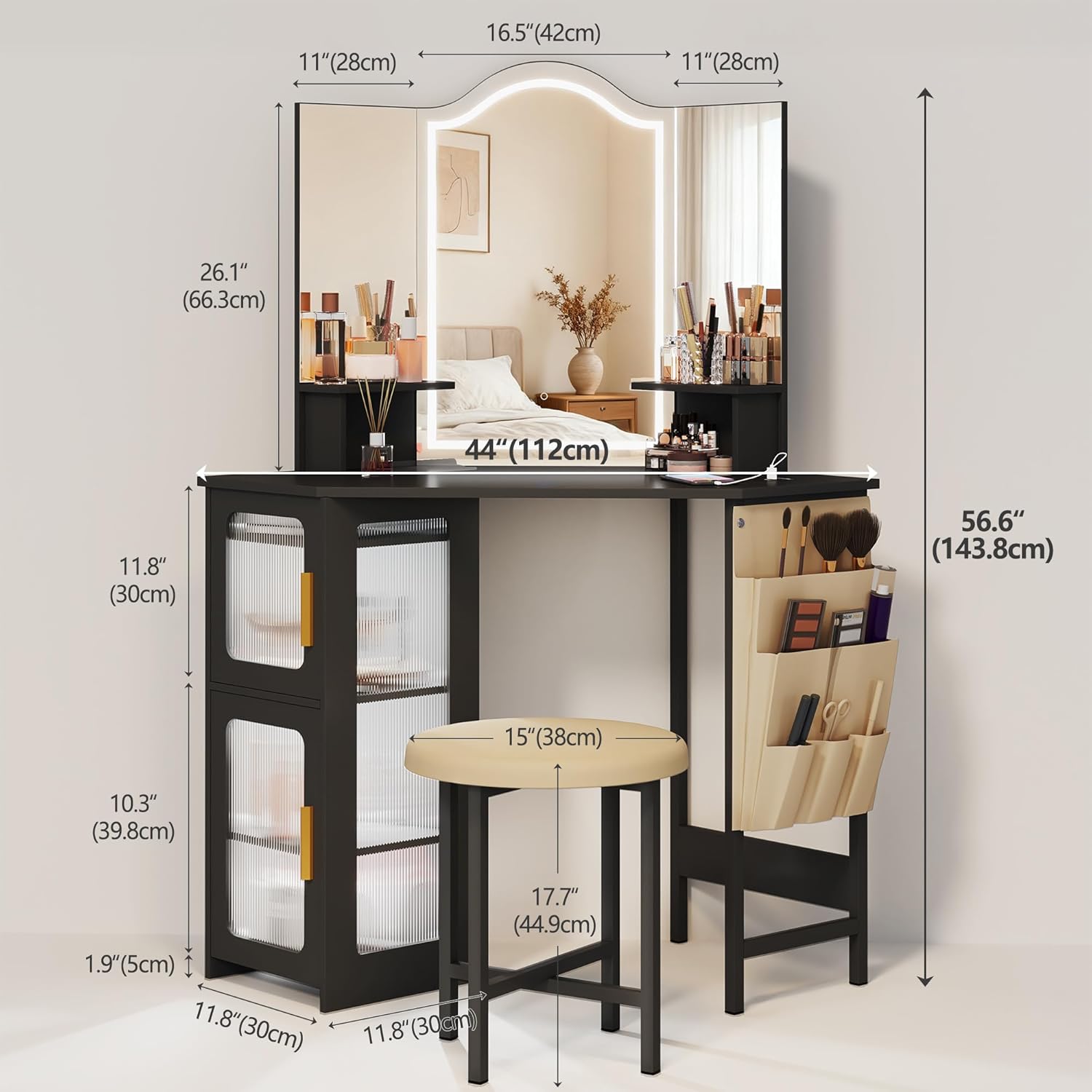 Adjustable shelf in the LVSOMT vanity cabinet