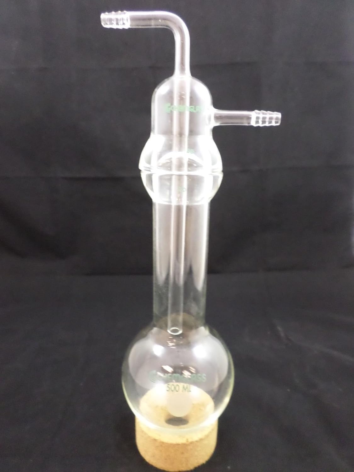 Glass 500mL Vacuum Trap 130mm W x 360mm H Body and Stopper Only