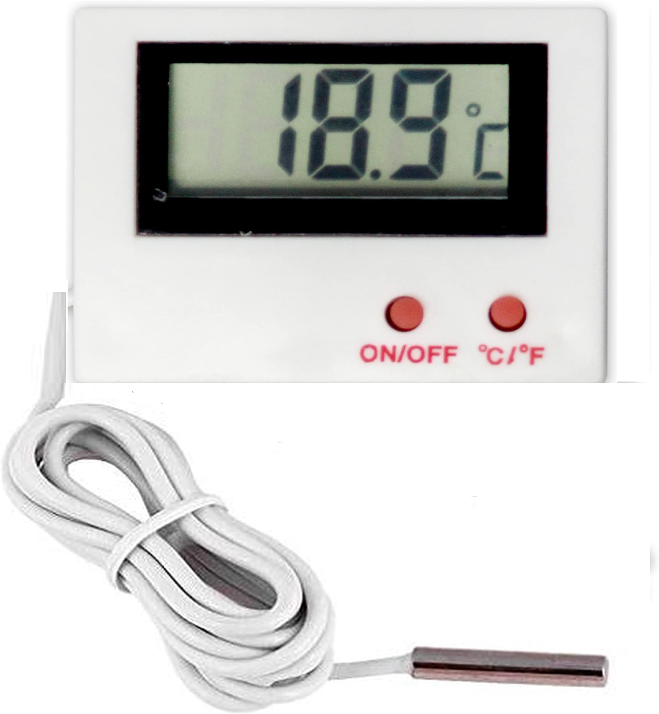 SKADIOO Plastic Temperature Meter With On/Off Button | Aquarium Thermometer for Fish Tank | Digital Sensor Wired (T-500 Room Temperature Meter)